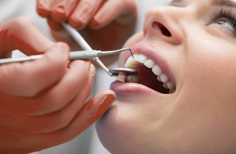 woman having a dental check up